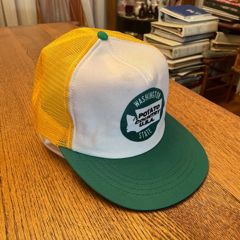 Men's Vintage Washington State Potato Country USA Snapback Trucker Hat Cap - Picture 4 of 13